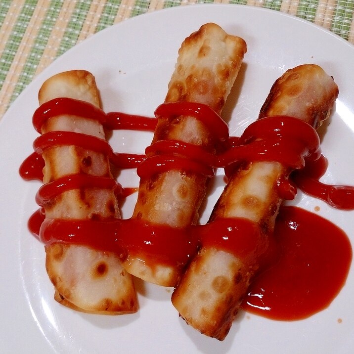 少量油で作るくるくる餃子の皮ロールの揚げ焼き